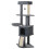 Arranhador cinza para gatos com toca e rede, 127 cm 2