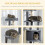 Arranhador cinza para gatos com toca e rede, 127 cm 6