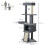 Arranhador cinza para gatos com toca e rede, 127 cm 5