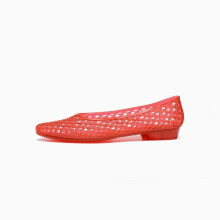 (red, 35=230MM) Sandali piatti da donna in PVC trasparente effetto gelatina con punta affusolata e cinturino posteriore, ciab