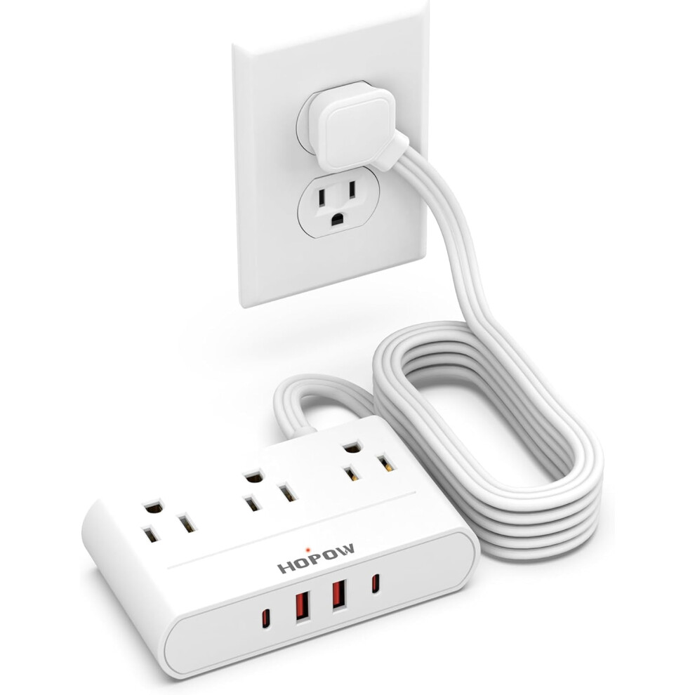 Power Strip With Flat Plug 6 Ft Cord 5 Outlets 4 Usb Ports 9336866998412