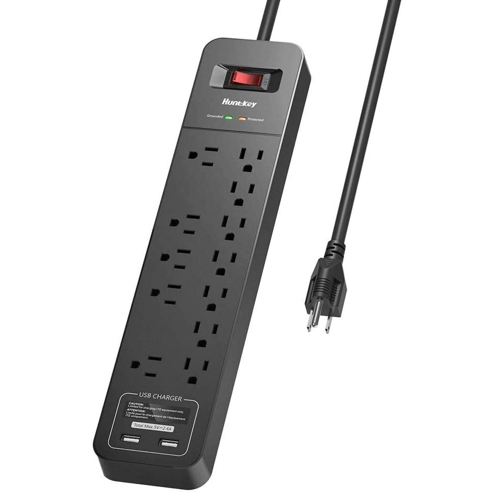 Power Strip Surge Protector With 12 Outlets And 2 Usb-A 9336866998351