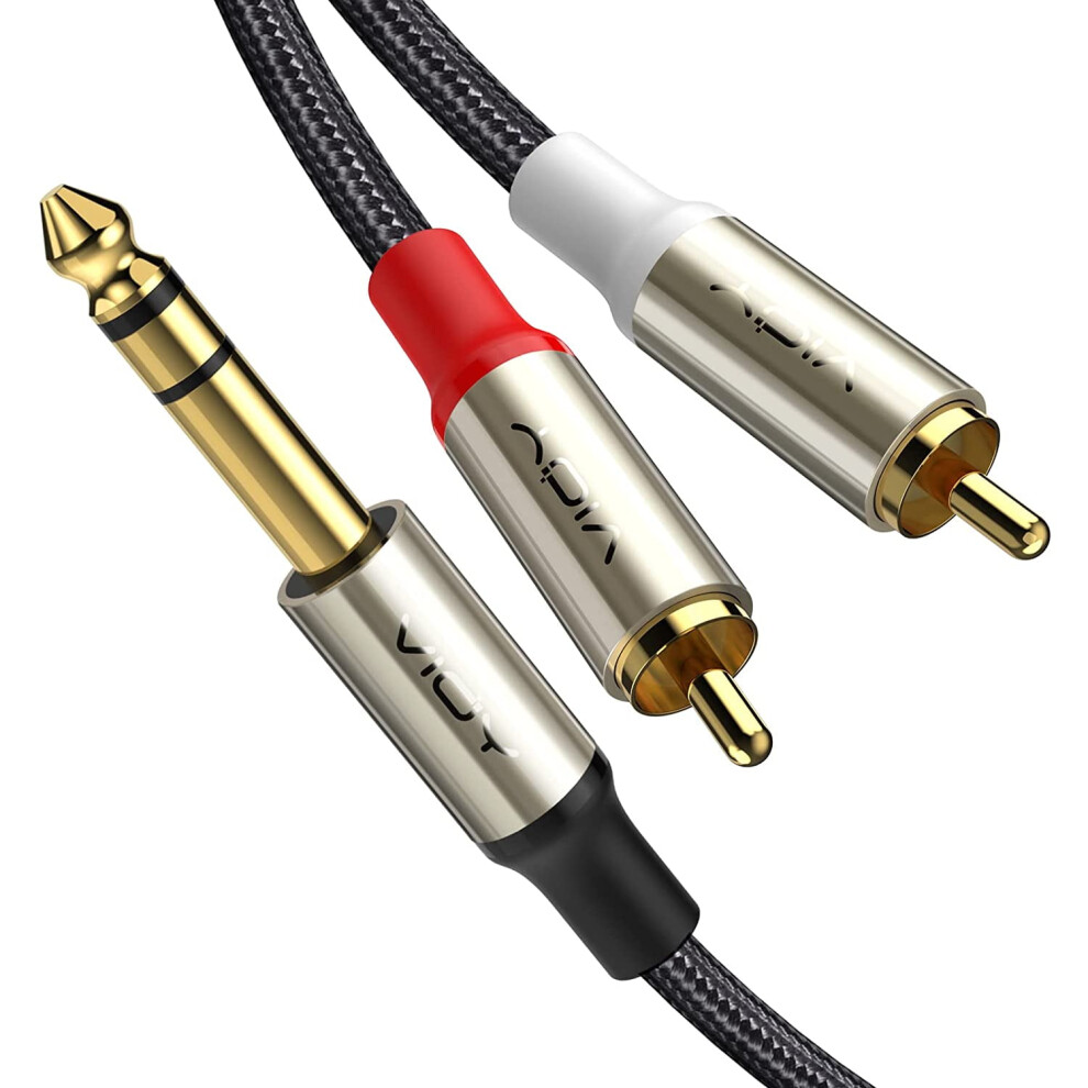 Audio Cable 1/4" Trs To Dual Rca 3.3Ft Plated Gold 9336866998597