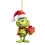 Grinch kerstornament van acryl, groene kerstboomhanger 2
