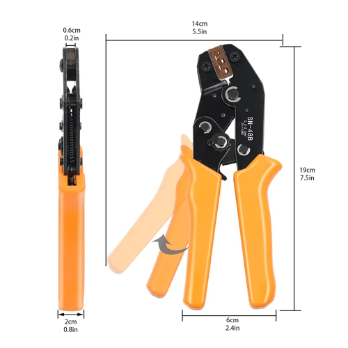 Alicate de crimpagem com catraca TOFOTL com conjunto de terminais, bolsa resistente e moldes numerados, compatível com Enrich Tiny Home. 2