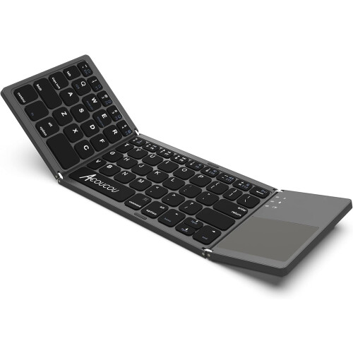 Foldable Bluetooth keyboard with touchpad pocket size