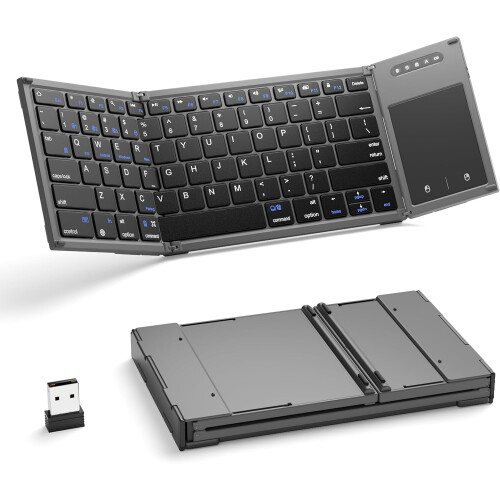 Foldable Bluetooth Keyboard with Touchpad for iOS