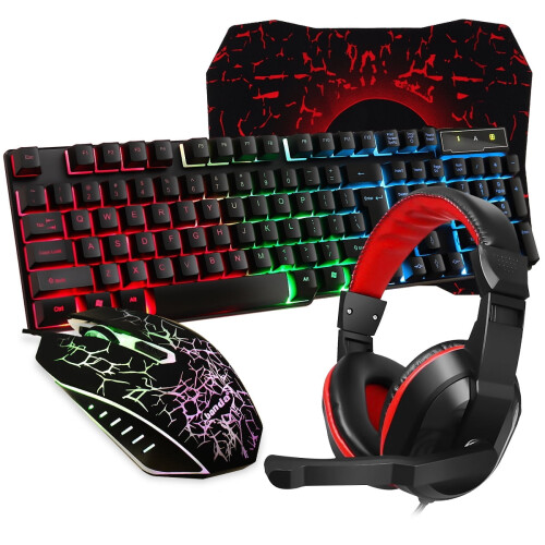 LED RGB backlight USB gaming keyboard black