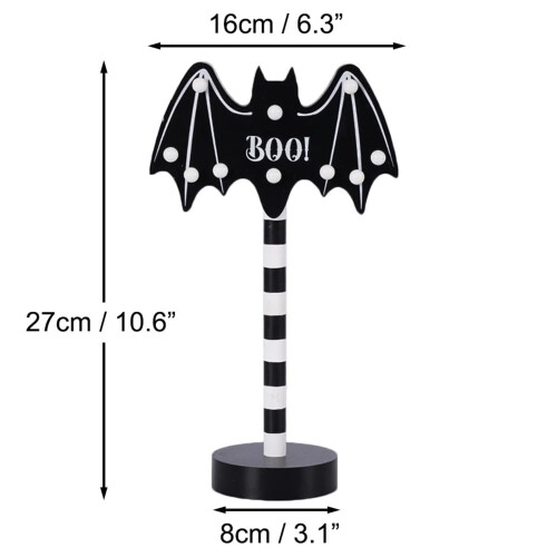 LED pumpkin bat night light wooden Halloween decor 2