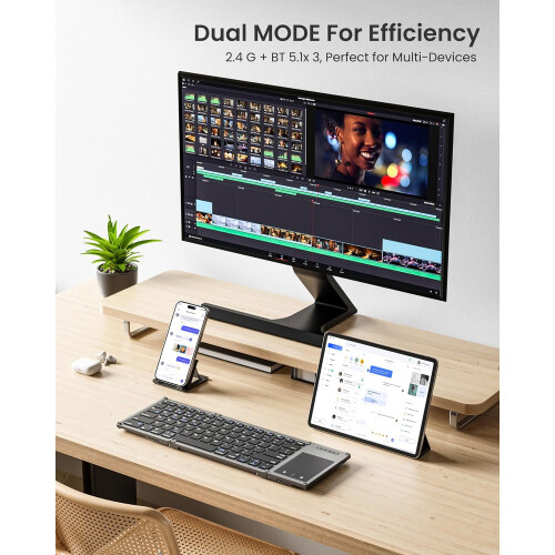 Foldable Bluetooth Keyboard with Touchpad for iOS 1