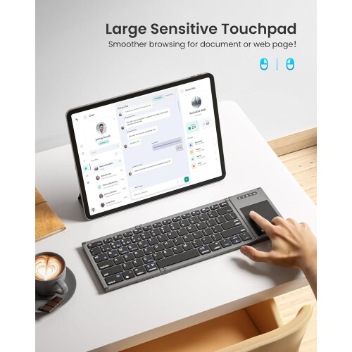 Foldable Bluetooth Keyboard with Touchpad for iOS 2