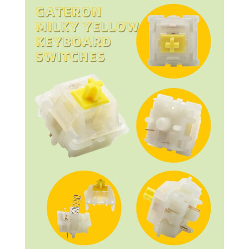 Gateron Milky Yellow Linear Switches 5-pin 1