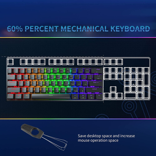 DK61SE 60% wired mechanical keyboard RGB backlit 61 keys 1