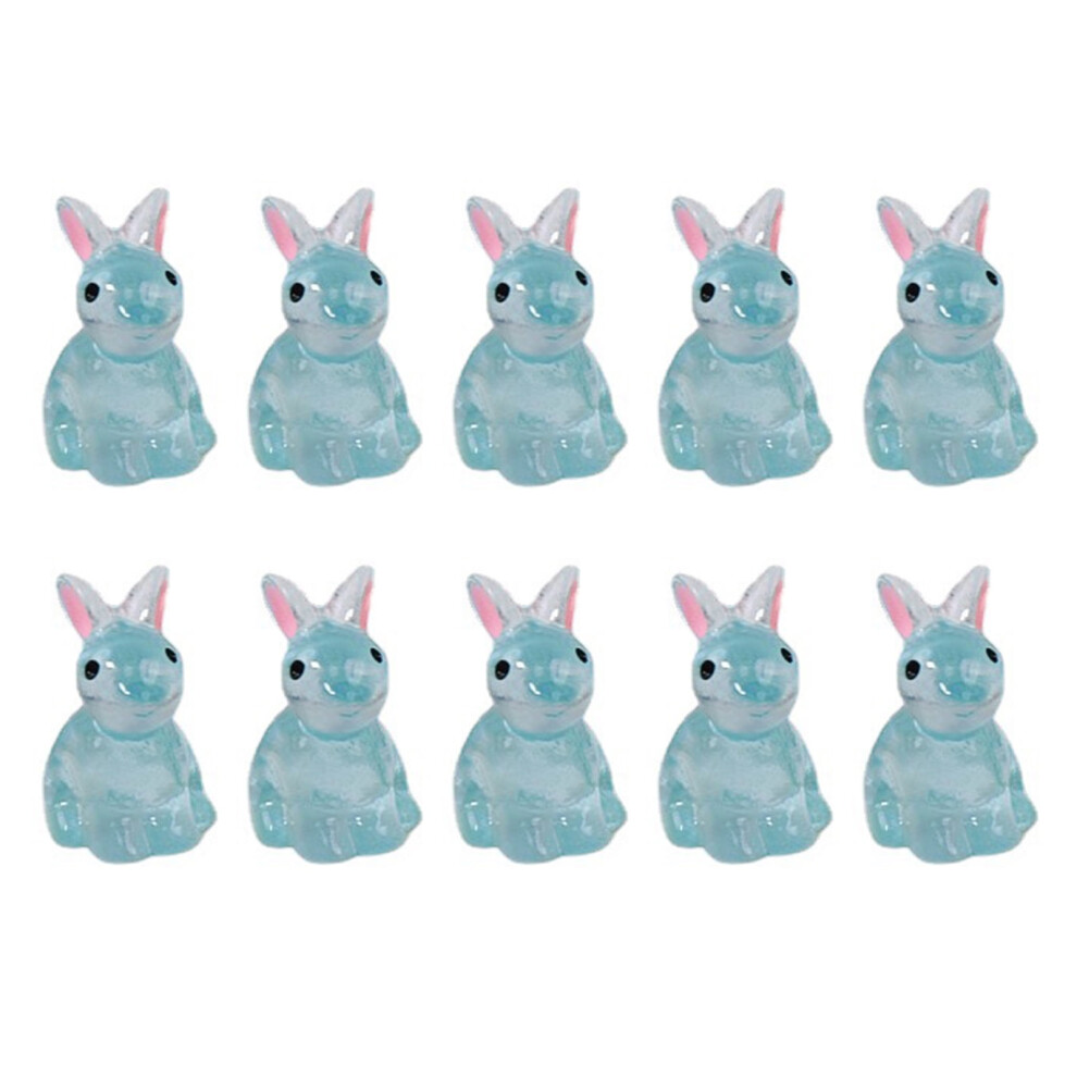 Luminous Bunny Ornament Resin Rabbit Model 10Pcs 917087773546