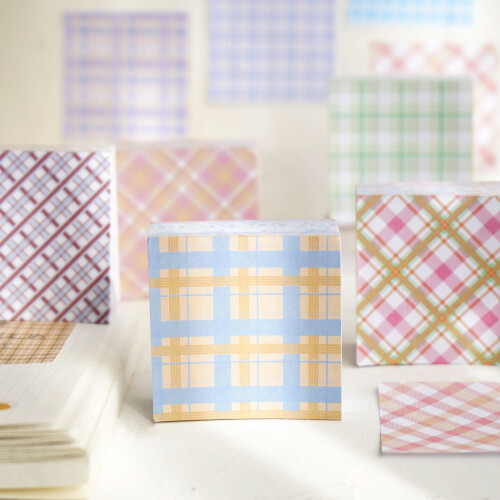 Plaid Print Memo Pad Colorful 50 Sheets 2