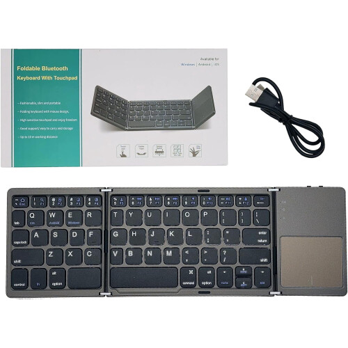 Foldable Bluetooth Keyboard with Touchpad 64 Keys 1