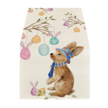 Easter table runner linen print 130x30cm
