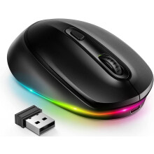 Wireless Mouse Rechargeable Quiet Click with RGB Light