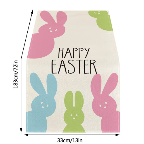 Easter table runner linen print 130x30cm 2
