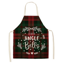 Christmas apron black red plaid adjustable 1 piece