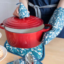 Oven and Pot Holder Covers Green Floral Heat Insulation Pad
