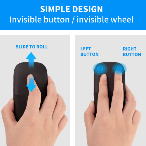 Wireless Arc Bluetooth Mouse Ergonomic Foldable Silent 1pc 2