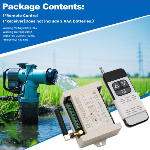 433MHz Wireless Remote Control  DC12V-36V Controller for Motor Forward Reverse Light Lamp Water Pump Equipment 2