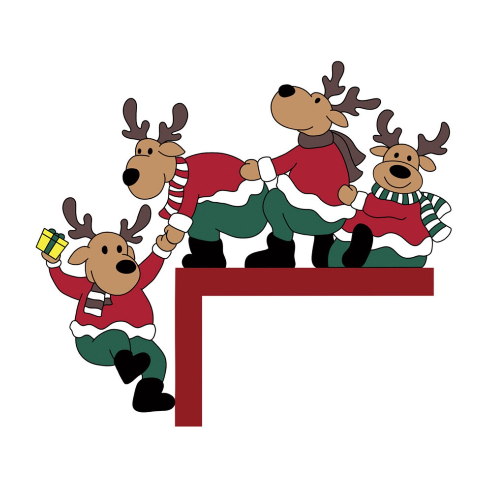 Zeceouar Santa Claus Wooden Door Corner Sticker 9178400437427