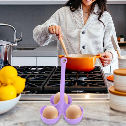 Silicone Egg Steamer Tray Heatproof 3-Grid Reusable 2