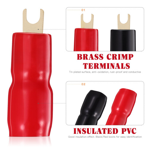 Copper gold plated spade terminal fork adapter1pc 1