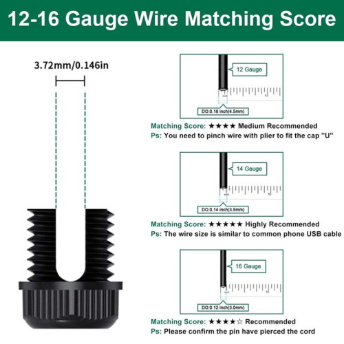 Conector pentru iluminat peisagistic, nailon impermeabil, 4 buc. 2