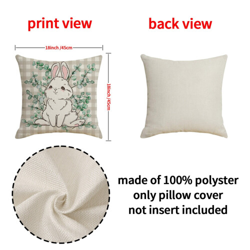 Housse de coussin décorative Penkiiy Pâques 45 x 45 cm 2