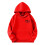 Girls Long Sleeve Pullover Hoodie Solid Red Heart Print 1