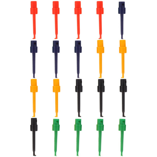 Round Test Hook Clip Multimeter Probe 20 pcs