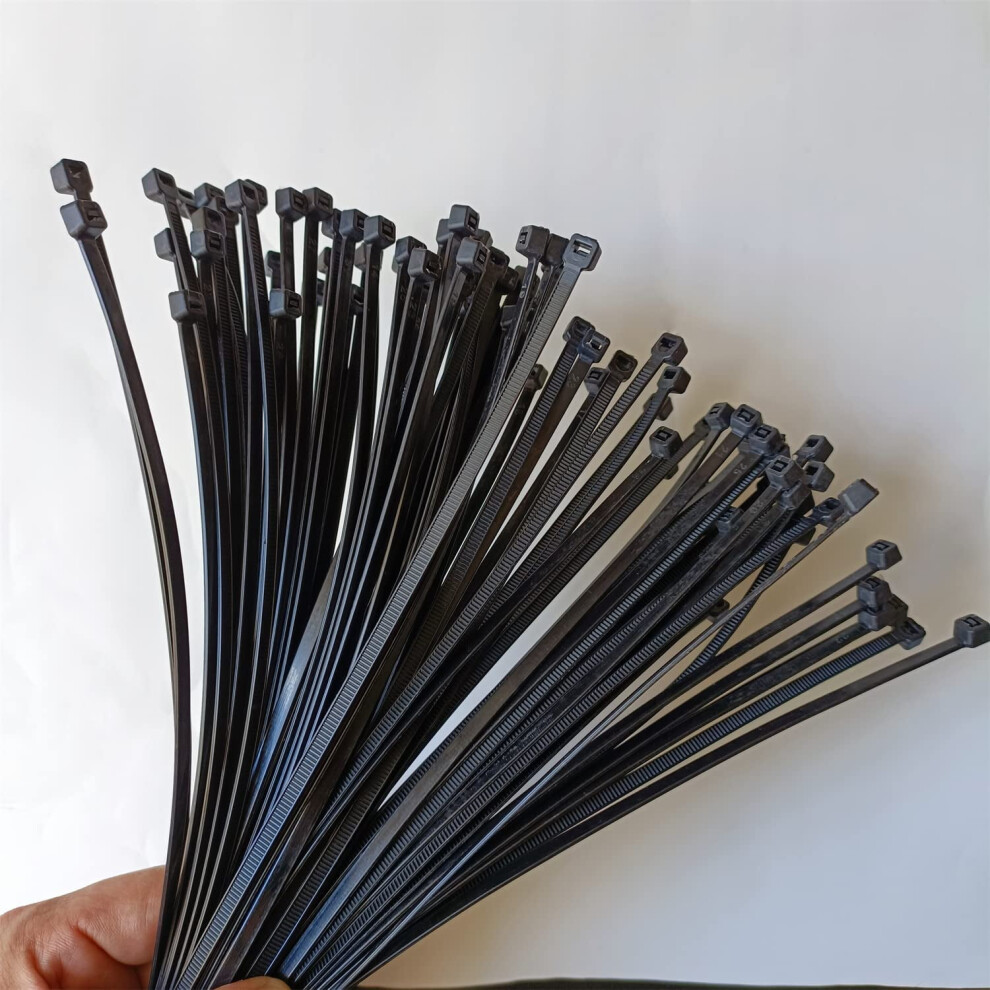 Zip Ties 8 Inch 100 Pcs Heavy Duty 50 Lb Strength Black 9336866005622