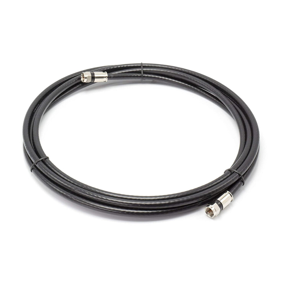 Rg6 Coaxial Cable 30 Feet Weatherproof F81 Connectors Black 9336866006964