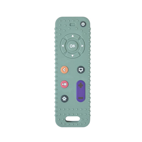Soft Silicone Teething Toy Remote Shape Green 1pc