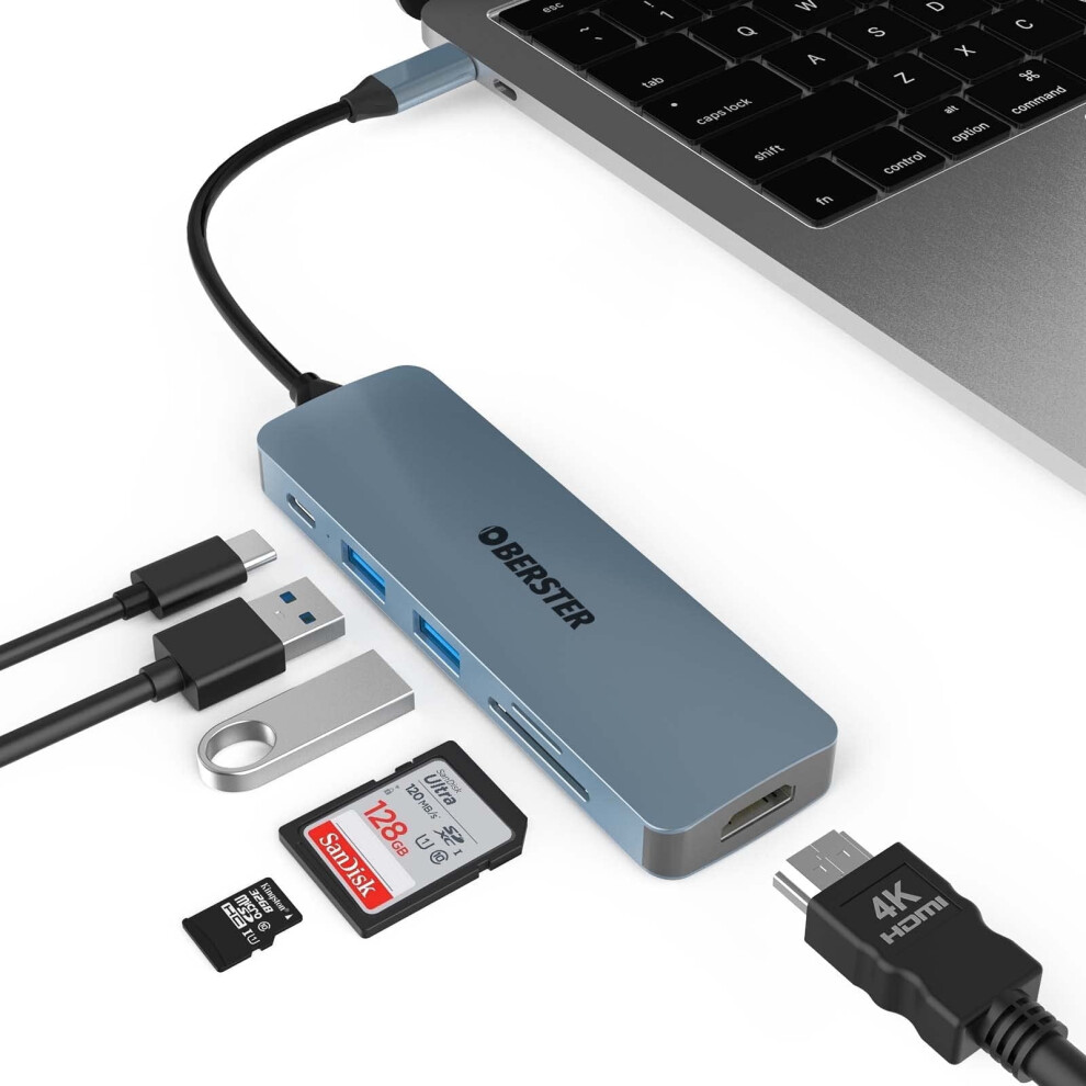 Usb C Hub With Hdmi 4K 2Usb3.0 100W Pd Sd/Tf Reader 9336866007701