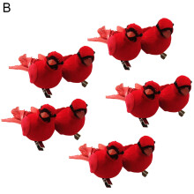 Visland red cardinal ornaments handmade bird clips 10 pcs