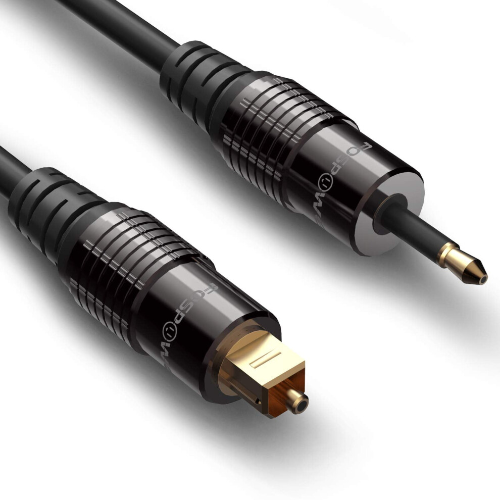 24K Plated Toslink To Mini Toslink Optical Audio Cable Gold 9336866015560