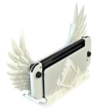 Detachable Wing Base Stand for Game Console Desktop Holder Decorative Display Accessory White
