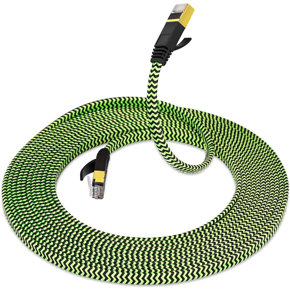 Cat 7 Ethernet Cable Nylon Braided Flat 20 Ft 9336866022803