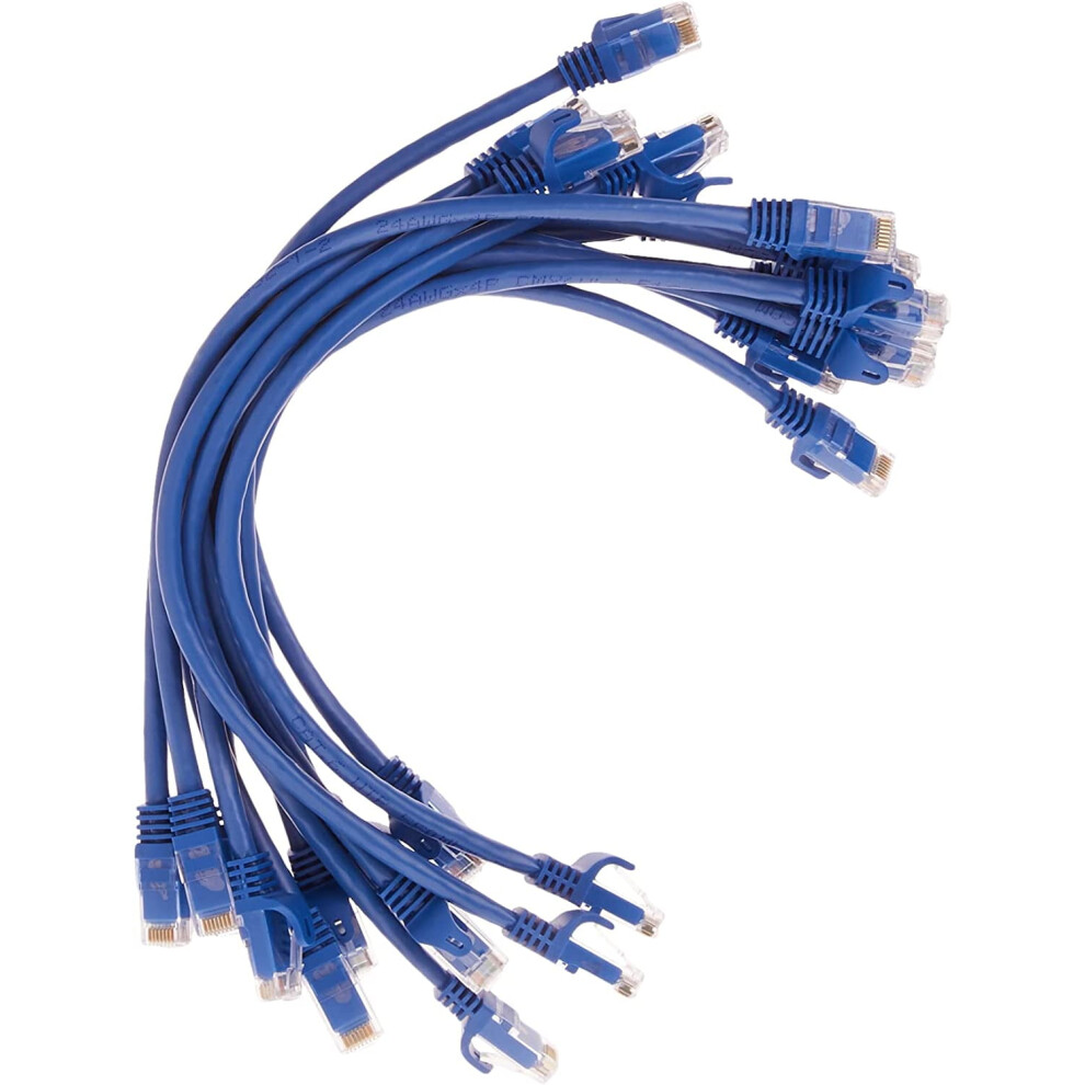 Cat6 Ethernet Patch Cable 1 Ft 12-Pack Blue 9336866023404