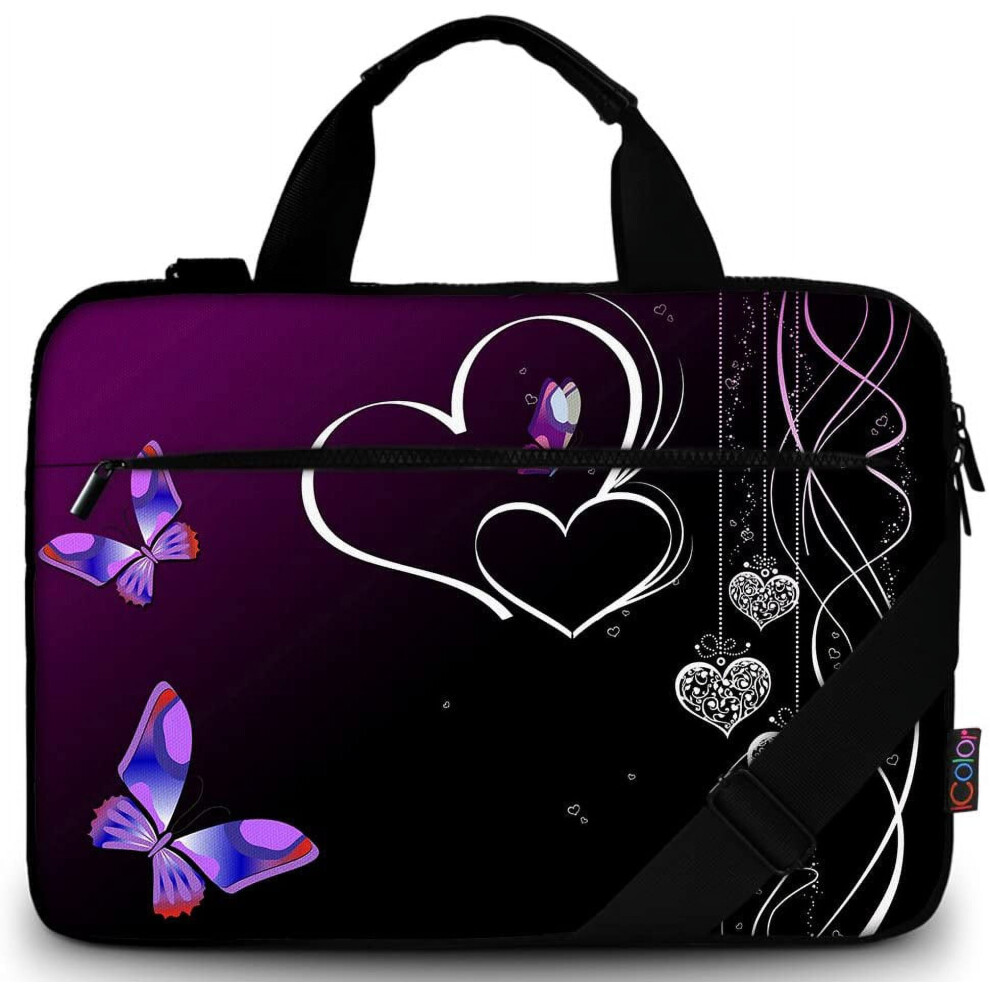 Laptop Messenger Bag 15.6 Inch Butterfly Design Purple 917087791250