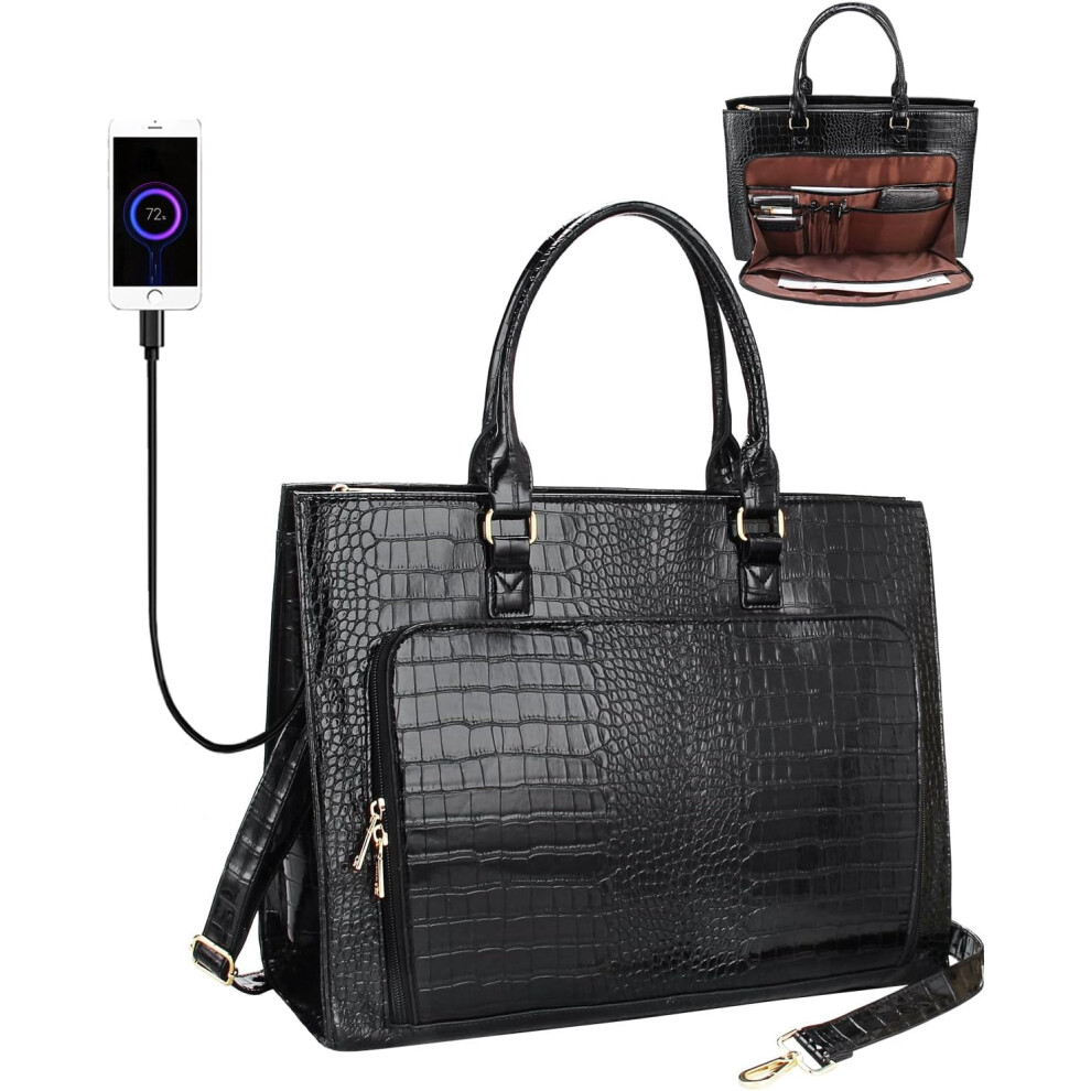 Women's Laptop Tote Bag 17.3 Inch Waterproof Pu 917087791755