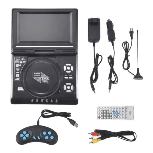 TV PortáTil de 7,8 Polegadas para Casa Carro Leitor de DVD HD VCD CD MP3 HD EVD Player com TV / FM / USB / FunçãO de Jogo - Plugue UE
