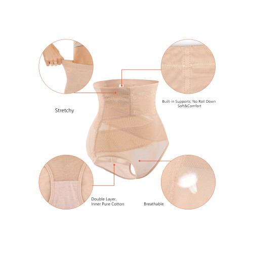 Højtaljet mavekontrol shapewear til kvinder, 2-pak