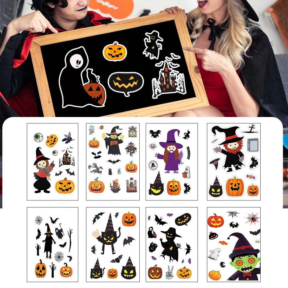 Halloween Party Stickers Pumpkin Witch Design 8 Pcs 917087794510