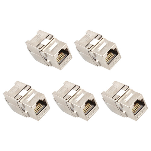 5Pcs Network RJ45 Cat7  Jack Module 360 Degree Full Shielded RJ45 Socket to LSA Tool-Free Termination