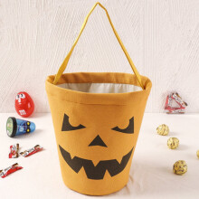 Saldi di fine stagione! Secchiello in tela per caramelle a forma di zucca "Dolcetto o scherzetto" di Giyblacko, multiuso, portatile e riutilizzabile,